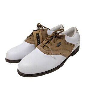 Womens Nike Golf Airliner Brown White Saddle Shoes Cleats with Spikes Size 9.5